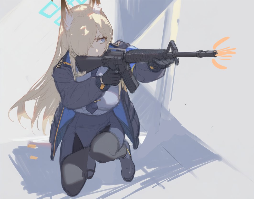 kisaragi9a's tweet photo. こう、カンナさんにはこういう銃も使ってほしい絵 https://t.co/iLTY3t0y01