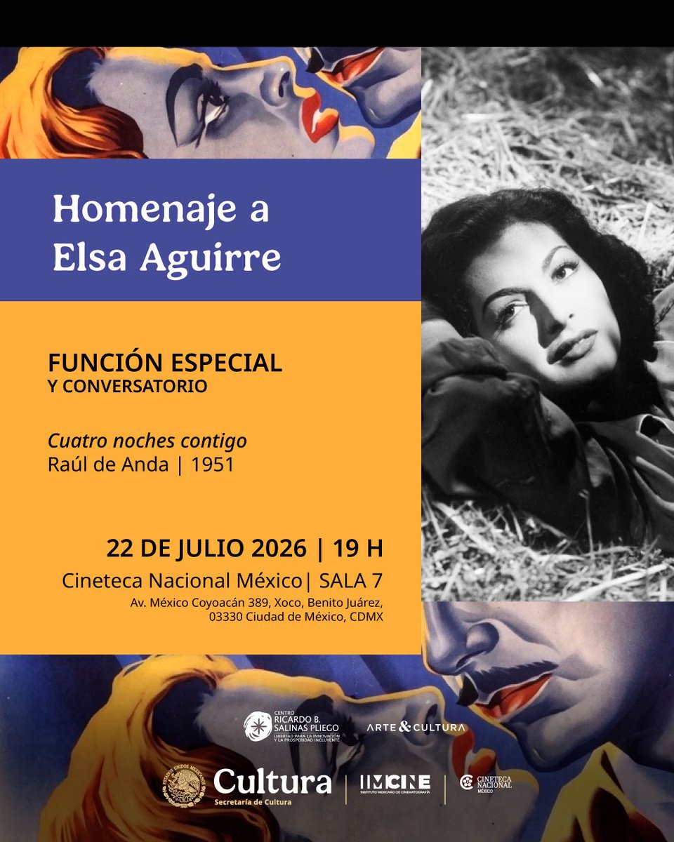 DonEliasSalazar's tweet photo. Si la quieren ver en pantalla grande, podrán hacerlo en la función de homenaje a Elsa Aguirre en la @CinetecaMexico. https://t.co/S6Ej5ZWO9M