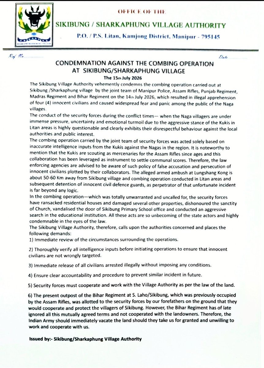 JosephNaga1986's tweet photo. The village authority condemnation press release. https://t.co/eoOl92kGro