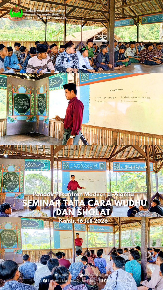 PesantrenAlamia's tweet photo. π Seminar Tata Cara Wudhu dan Sholat
Belajar menyempurnakan wudhu dan sholat sesuai tuntunan Rasulullah ο·Ί sebagai bekal menjaga kualitas ibadah. Semoga ilmu yang diperoleh menjadi amal yang bermanfaat dan membawa keberkahan.
#SeminarPondok #Wudhu #Sholat #Santri #ElAlamia https://t.co/K8XXkLUNPD