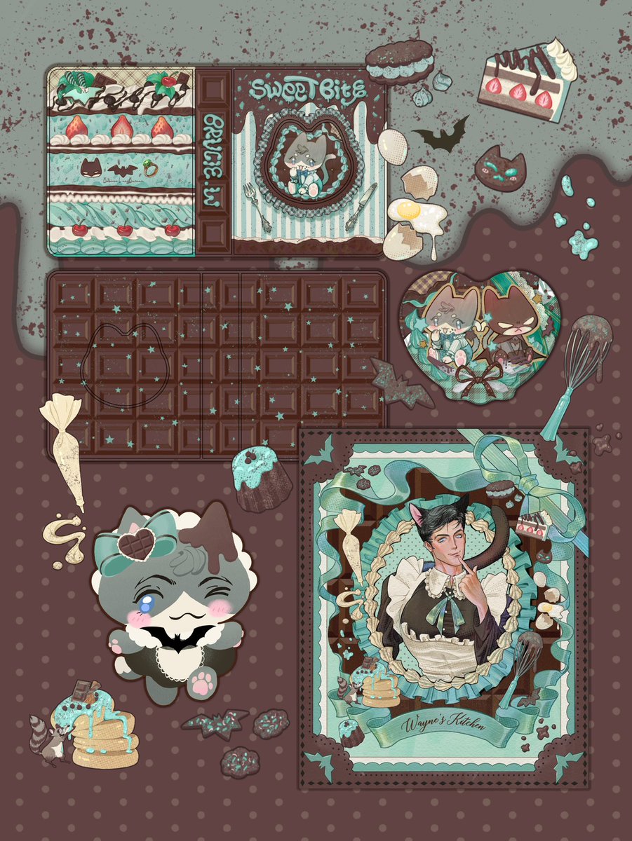 CassielKang's tweet photo. Sweetie pies🥺Now we got mini binder, A4 binder, badges and stickers. I may as well expand this series.
#superbat #chocomint #applecore #fanmerch #dcfanart https://t.co/DmcUbgbaA0