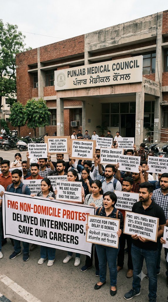 gauriyq3v's tweet photo. Exam cleared: Jan 2026 ✅
Domiciles allotted: June 2026 ✅
Non-domiciles: Still waiting with NO clear timeline ⏳❌

Why the discrimination for non-domiciles under the Punjab Medical Council? Delayed internship = delayed careers. Give us clarity now!
#FMGs #MedicalInternship #PMC https://t.co/AuuZ87Wgtv