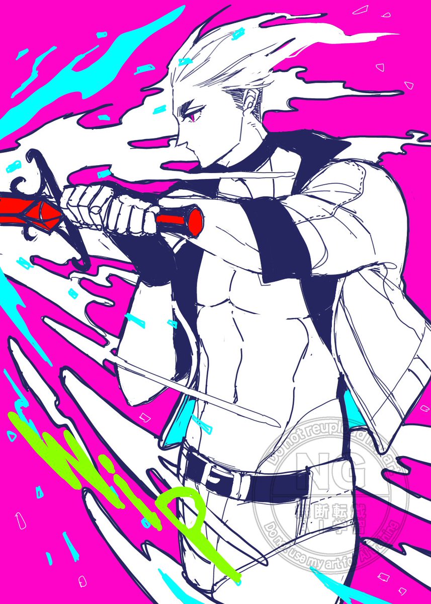 okaz_nory's tweet photo. まだ途中なんだけどこういう表現が好きでさ。沢山こんな感じの絵を描きたいけど武器描くの苦手だからグスタフには体術覚えてきて欲しい。 https://t.co/r6Y5sOZyls