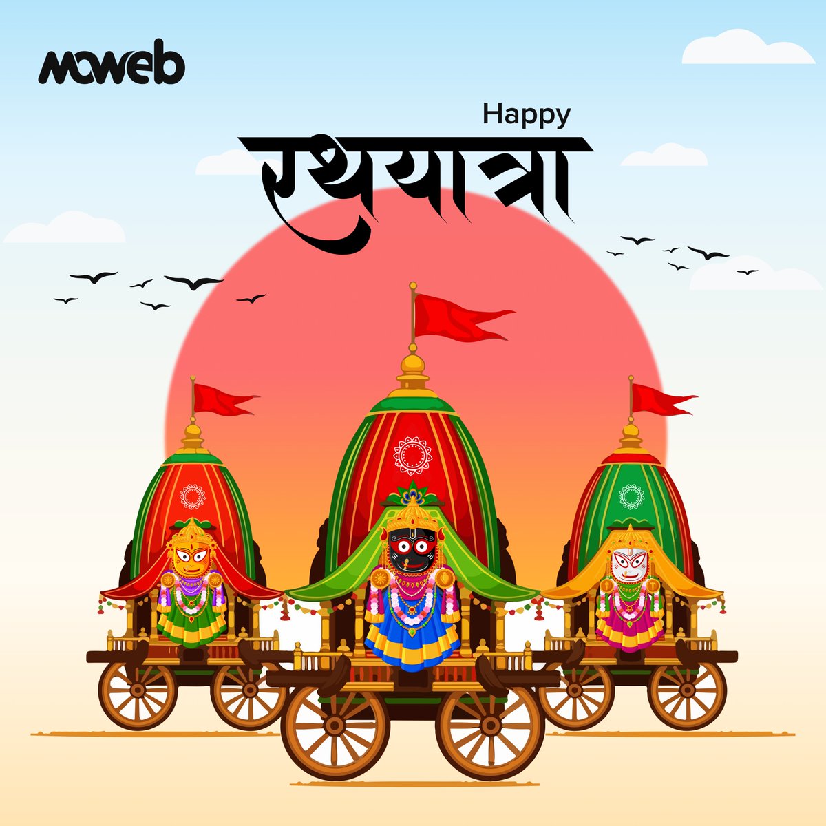 mowebtech's tweet photo. 🙏 Happy Rath Yatra! 🚩

May Lord Jagannath bless you and your family with happiness, good health, peace, and prosperity. Wishing you a joyful and blessed Rath Yatra! ✨

#HappyRathYatra #JagannathRathYatra #MowebTechnologies #FestiveGreetings https://t.co/9WpR3nNjY2