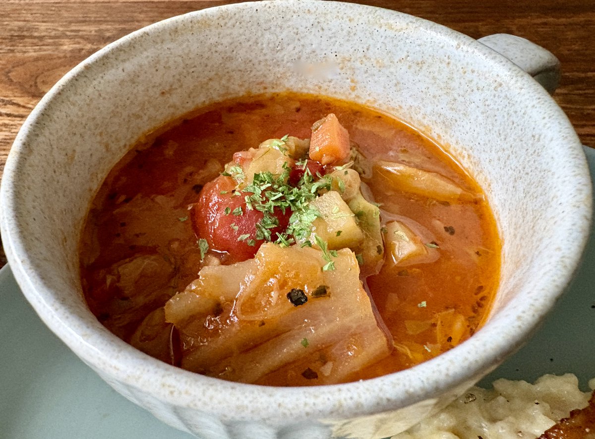 erodennin's tweet photo. こんちは😁 #朝ごはん 豆乳きの子リゾットとベーコン・ミネストローネディッシュ😋ベーコンの塩気が良い感じで旨し、朝から野菜はたっぷし😊ゴチでした #料理好きな人と繋がりたい #料理好きと繋がりたい #X家庭料理部 #お腹ペコリン部 #おうちごはん #俺流メシ #自炊 https://t.co/v7gcZk2QSg