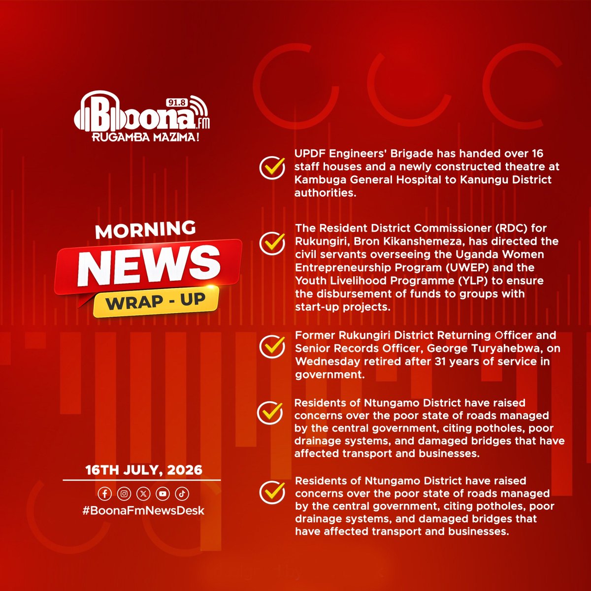 BoonaFm's tweet photo. Thursday Morning News Wrap-Up
#BoonaUpdates https://t.co/zrRvHa4Jfk