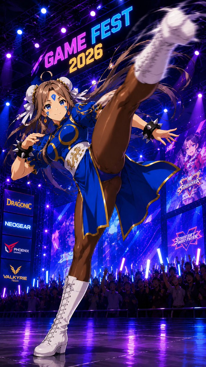 M2_____2M_2's tweet photo. ゲームフェスのステージに立つ三女神様 https://t.co/aHk75VOrEO