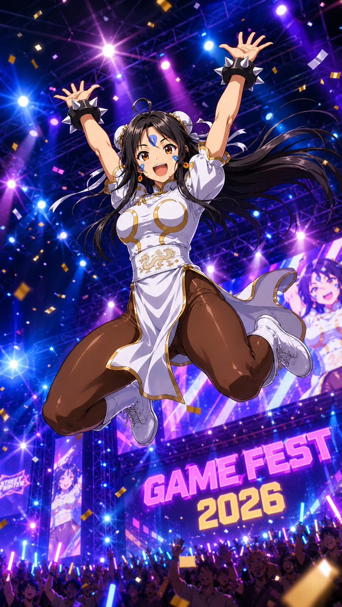 M2_____2M_2's tweet photo. ゲームフェスのステージに立つ三女神様 https://t.co/aHk75VOrEO
