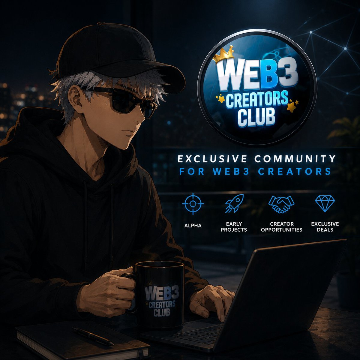 0x_Zaro's tweet photo. Gm, fam.

Behind every great creator is a strong network.

That's exactly what we're building.

A private Web3 Creator Club focused on real alpha, early opportunities, quality collaborations, and longterm growth.

If you're serious about creating, learning, and building in Web3, this is for you.

Verify now to join. 👇