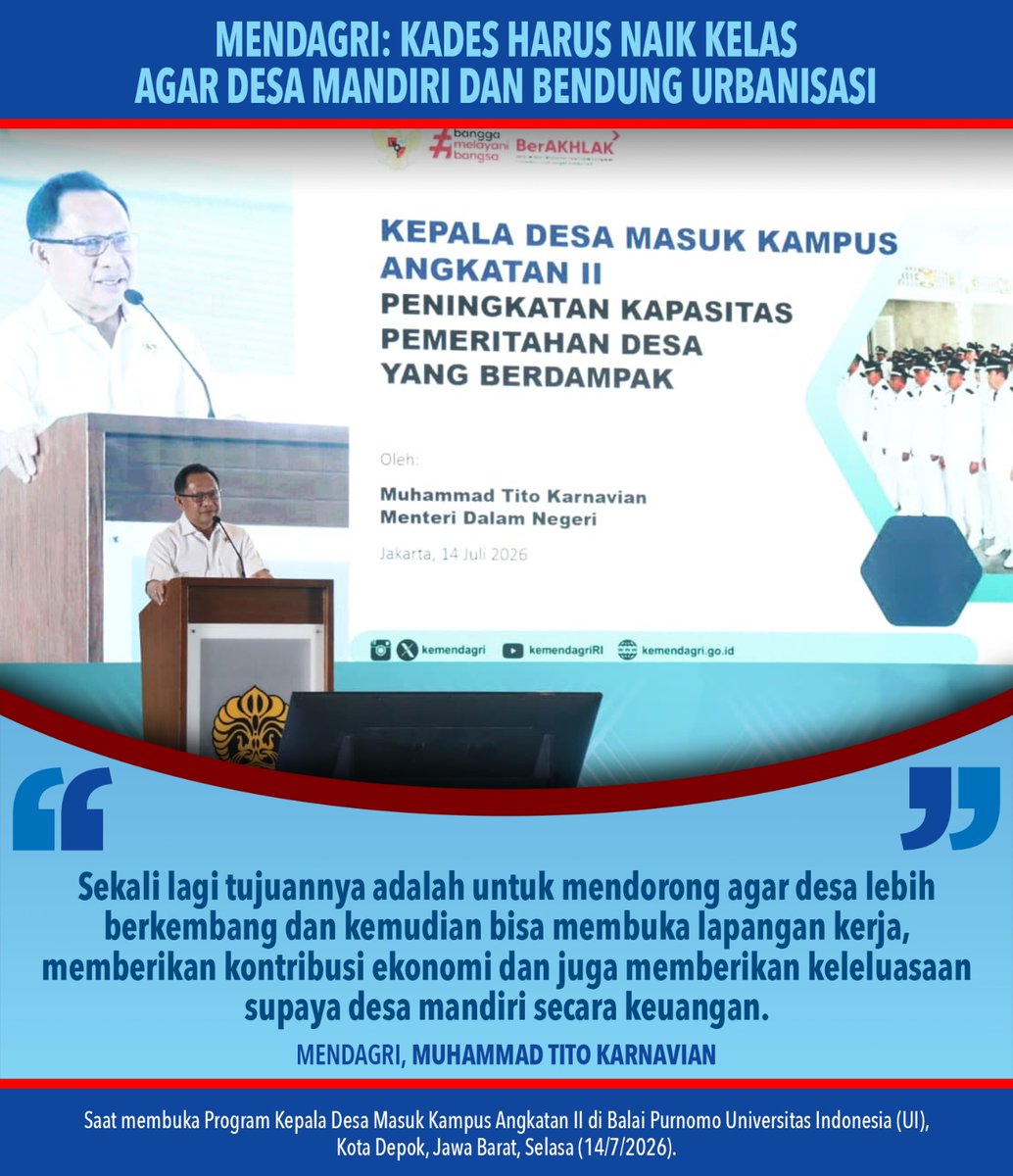 irvanthamuri's tweet photo. Desa produktif adalah kekuatan bangsa. Penguatan kapasitas pemerintah desa menjadi kunci agar pembangunan menghadirkan manfaat nyata bagi masyarakat dan ekonomi daerah. #KDMK #Kemendagri @kemendagri @titokarnavian_ https://t.co/lguu18IWVM
