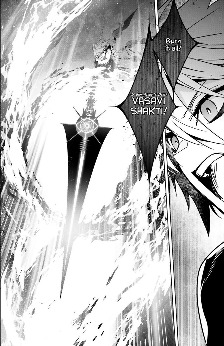 Zenithbutcringe's tweet photo. @_ScarletLotus “Observe, Asuka! For this single strike is extinction itself!”

A final declaration made by the God of Resilience, a maelstrom of undefinable power encircling the spear.

“𝐎’ 𝐒𝐮𝐧, 𝐚𝐛𝐢𝐝𝐞 𝐭𝐨 𝐝𝐞𝐚𝐭𝐡!”

𝑽𝑨𝑺𝑨𝑽𝑰 𝑺𝑯𝑨𝑲𝑻𝑰! https://t.co/Mxr749xkpb