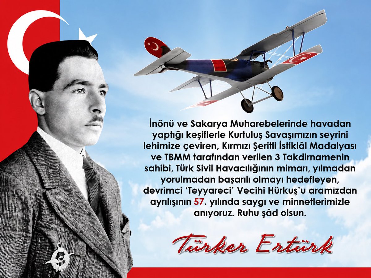 Orsatramola's tweet photo. Aramızdan ayrılışının 57. yılında Vecihi Hürkuş’u saygıyla anıyorum. https://t.co/gC57D8Zm9O