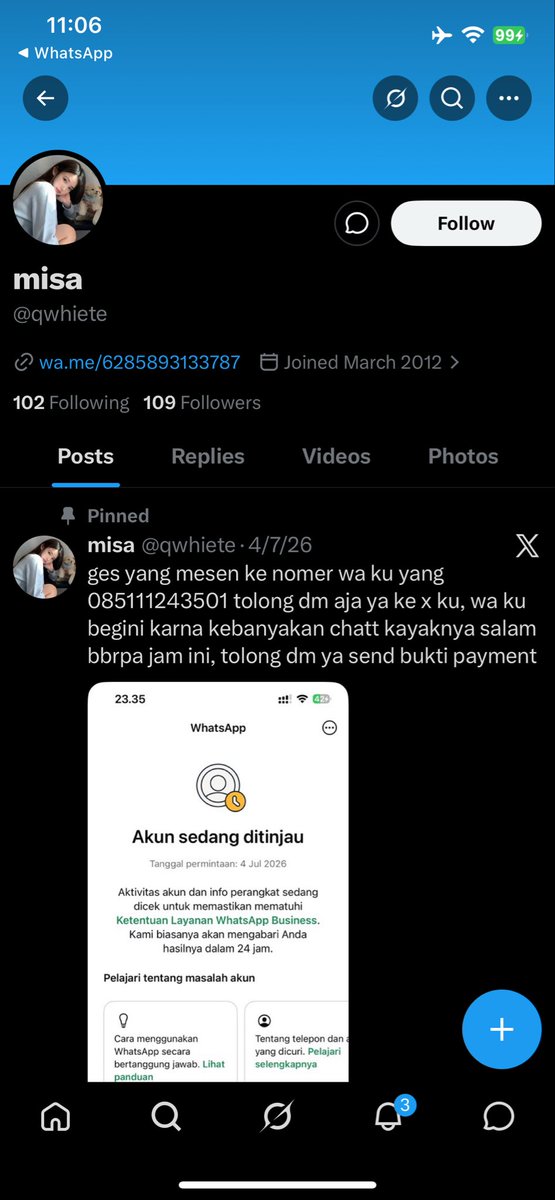 jeysicul's tweet photo. SCAMMER JUALAN APK ‼️

@qwhiete 

ada 2 nomor hp :
- 085111243501 (infonya sedang ditinjau)
- 0858‑9313‑3787

#scammer #zonauang https://t.co/TCyMioa0Ae