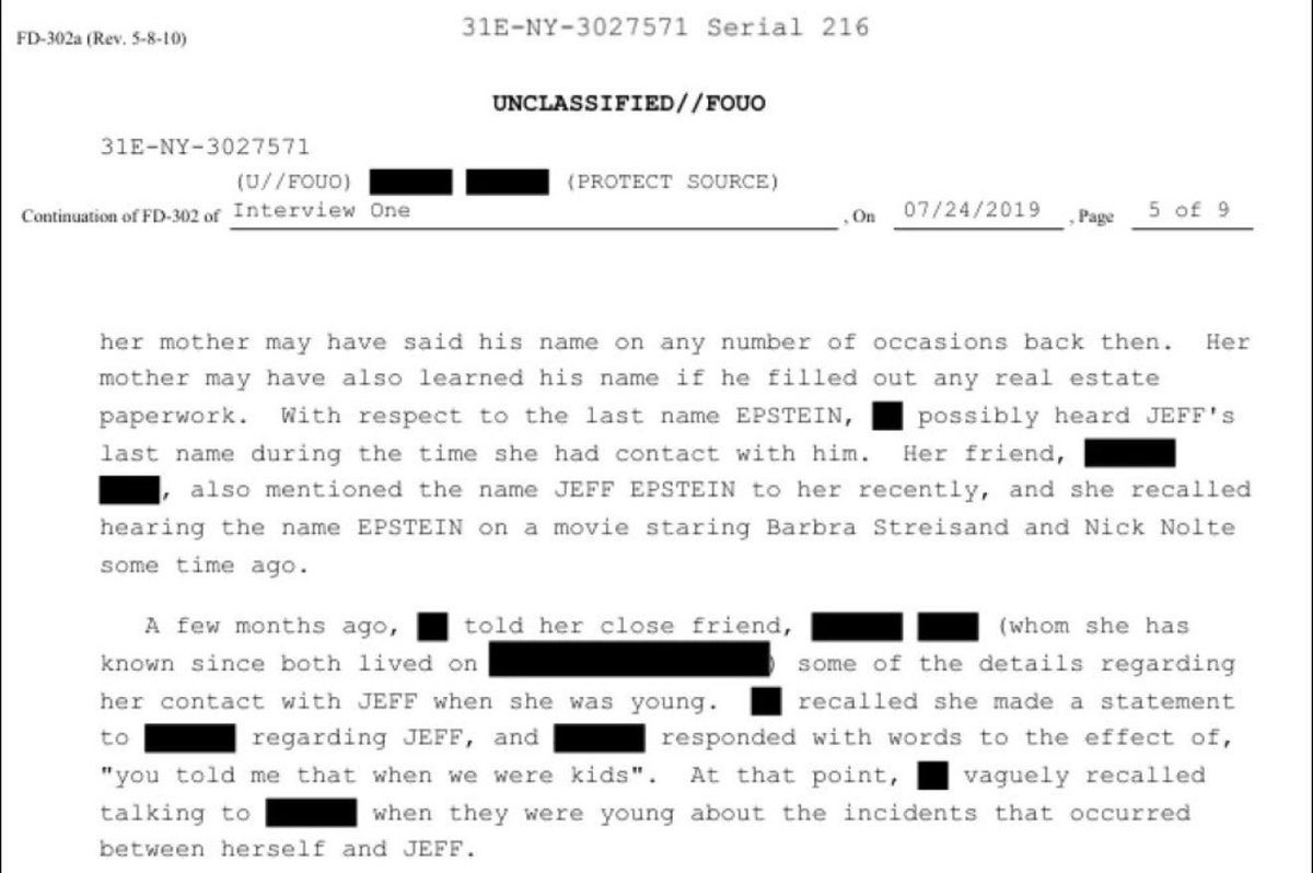 RedPencilScript's tweet photo. I FOIA’d the missing 37 pages of Jane Doe 4’s FBI interviews.  This includes all notes about her alleged abuse at the hands of both Jeffrey Epstein and Donald Trump.

Game on, Todd Blanche.
#EpsteinFiles https://t.co/hfnC6c1eyd