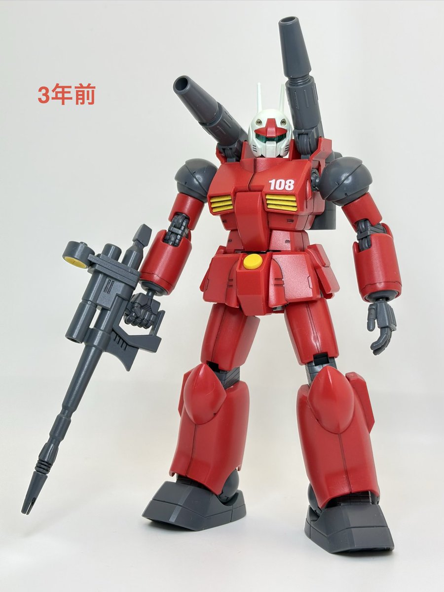 pJs0V0mfLujx6nG's tweet photo. 40年振りにガンプラに触れてから3年前

自分がどのくらい成長したかを確かめるために、1作目に作った同じキットのガンキャノンが完成しました

#ガンプラ 
#キャンディ塗装 
#これがこう https://t.co/2Z5WWgjbid