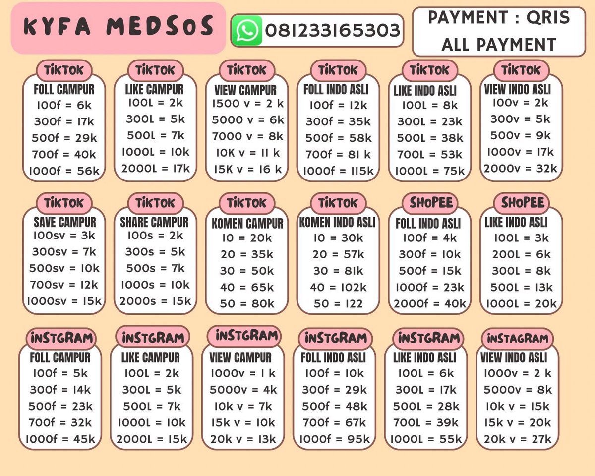 cloudlette__'s tweet photo. WTS JUAL FOLLOWER, LIKE, VIEW UNTUK IG DAN TIKTOK 
HARGA MURAH👑
PROSES CEPAT👑
TERJAMIN👑
BERGARANSI SELAMANYA👑

Link WA ada di profil

Cocok buat nambah engagement, buat tugas dll #zonauang #zonajajan https://t.co/HMBcrgQEFP