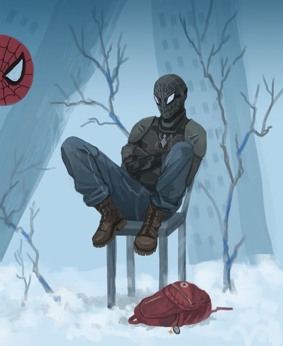 sentisand's tweet photo. #spideypool au post apocalypse pt. 2 https://t.co/QAgzzm53IG