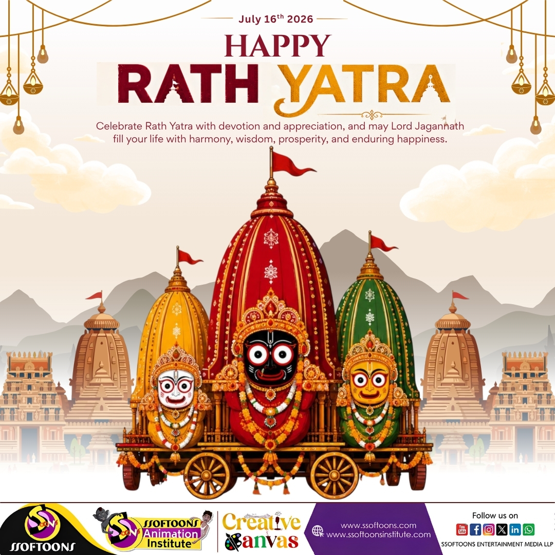 Ssoftoons's tweet photo. Celebrate the divine journey of faith, hope, and devotion. 🌸
May Lord Jagannath bless your life with peace, prosperity, and endless joy. Wishing you and your family a Happy Rath Yatra!🙏✨

 #jaijagannath #rathyatra2026 #ssoftoons #ssoftonnsanimationinstitute #creativecanvas https://t.co/QutmDwppg7