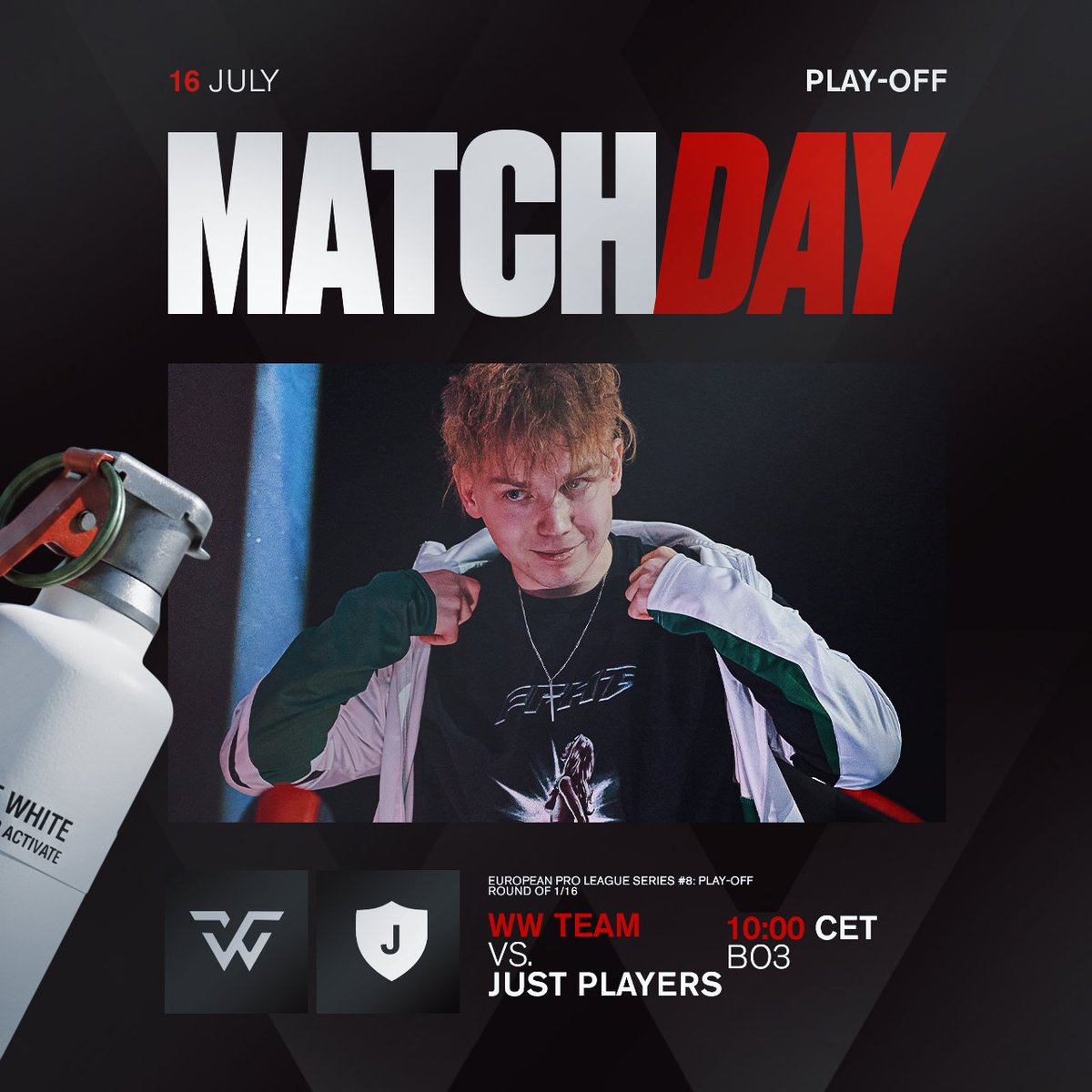 WWTEAMCS's tweet photo. 🔥 MATCHDAY! 🔥

🏆 European Pro League Series 8

🗓 July 16
⏱ 11:00 MSK
🆚 Just Players [#125 VRS; #125 HLTV]
⚡️ Playoffs. Round of 16
🎮 BO3

🎩 Let’s begin our journey as true grinders!

🔼 If we win: +12 VRS points [91 → 88]
🔽 If we lose: -20 VRS points [91 → 96] https://t.co/fawYvv8rW1