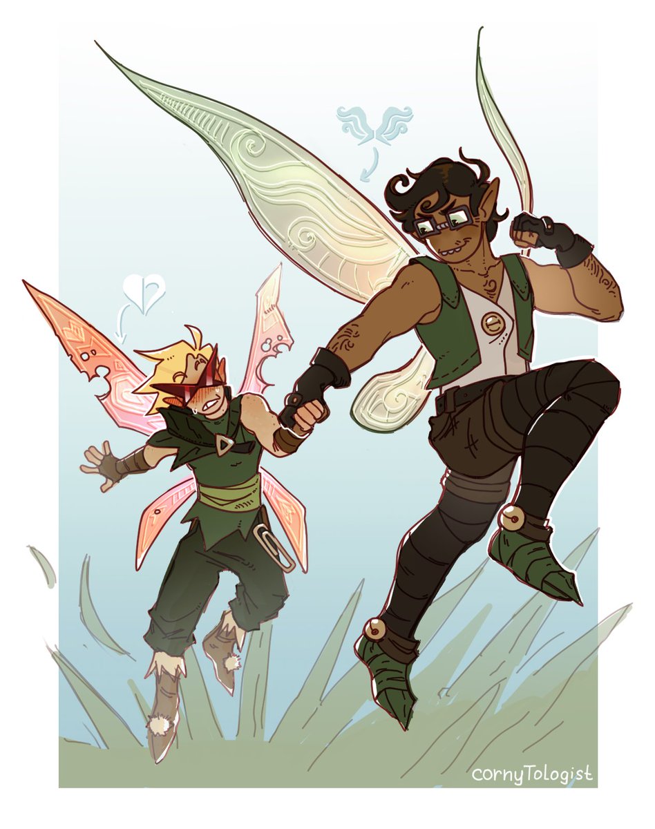 cornyTologist's tweet photo. Aaand art trade with @Strawberrypu11 !! #DirkJake https://t.co/yjZpANoBPY