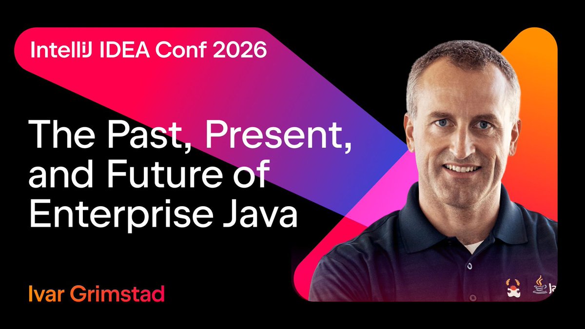 intellijidea's tweet photo. Enterprise Java has evolved for more than 30 years – and it’s not slowing down.
At IntelliJ IDEA Conf 2026, @ivar_grimstad will explore the past, present, and future of Enterprise Java and Jakarta EE.
🗓 September 8–9
👉 Register now: https://t.co/qK0CdSJG5k 
#IntelliJIDEAConf https://t.co/So1B0g0eNU