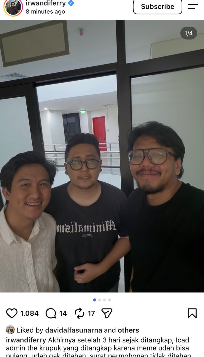 LambeSahamjja's tweet photo. BREAKING NEWS
admin the kerupuk udah bebas
dapat bantuan dari bang ferry irwandi https://t.co/zvPyMyMH5j