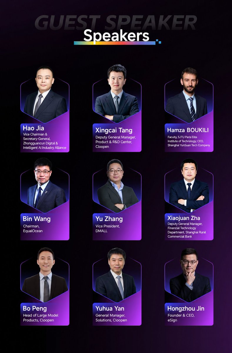 Cloopen_'s tweet photo. Cloopen at #WAIC2026 – full agenda is live. 📅

From OPC agents and exclusive report to next-gen Agent Matrix launche and retail/fintech deep-dives – this is where enterprise AI gets real.

📅 July 20 | 9:30–12:00 | Shanghai

#EnterpriseAI #AIAgent #Cloopen https://t.co/OR1zNcCYdE