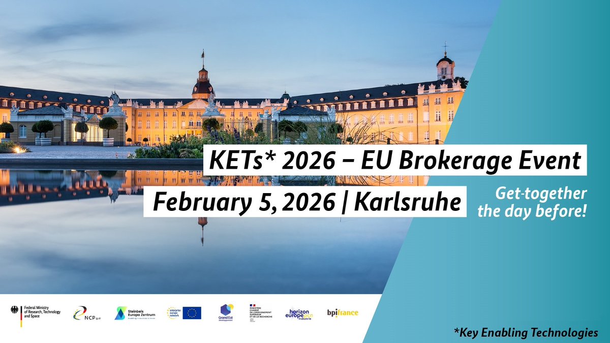EENGalacteaplus's tweet photo. 🇪🇺  #KETs2026 : evento de intermediación de la UE y búsqueda de sociospara las convocatorias de #HorizonEurope del Clúster 4 (Industria, Digital), Clúster 5 (Baterías e H2) y  temas relacionados con la industria del Clúster 6.
#EENCanHelp @EEN_EU 
https://t.co/mEm5KiaGOe https://t.co/f70lt4aLtF