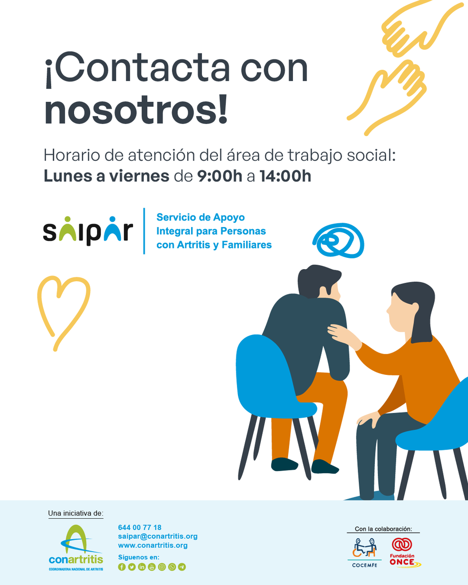 ConArtritis's tweet photo. Con el verano cambian las rutinas y planes, pero las enfermedades reumáticas no entienden de vacaciones. El dolor, la fatiga o la rigidez pueden seguir. ☀️
Adaptar planes y escuchar al cuerpo es autocuidado. Disfruta a tu ritmo. 💙
#SAIPAR #ConArtritis #Verano #Bienestar https://t.co/NEmdSQKHVm