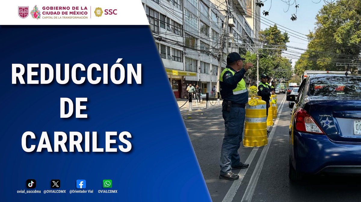 OVIALCDMX's tweet photo. #PrecauciónVial | Reducción de carriles por obras en Av. Aquiles Serdán hacia el Norte desde calle Polo Norte hasta calle Aztecas. https://t.co/qQbZua5F36