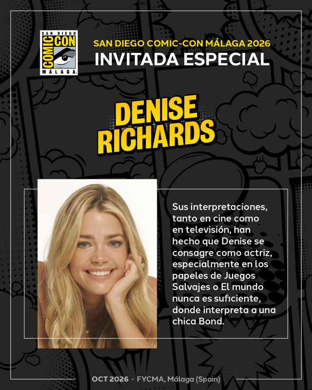 Archivo_007's tweet photo. Denise Richards vuelve a España https://t.co/G5YIIGvX7o En octubre en la San Diego Comic-Con de Málaga

#JamesBond #DeniseRichards #Elmundonuncaessuficiente #TheWorldisnotEnough #SanDiegoComicCon #Málaga @comicconmalaga  @DENISE_RICHARDS #Archivo007 #ClubArchivo007 https://t.co/eippaGfcac