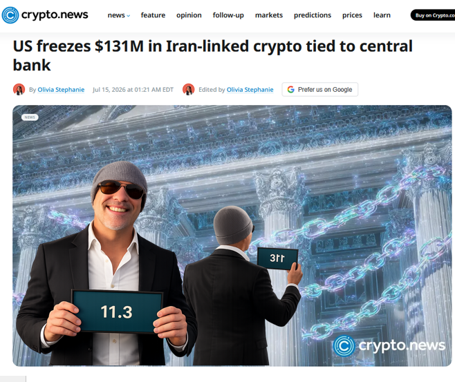 TheDebriefing17's tweet photo. 👊BOOKED Nearly $1 billion in Iranian crypto frozen.

Not by a government agency. By Tether. A private company. 

The Treasury Secretary announced on X that four more wallets linked to Iran's Central Bank were frozen. $131 million. Follows $344 million in April.

Tether has now frozen $2.7 billion across 4,500 wallets in 55 countries.

They told you crypto was anonymous.

The rails are glass. 
And the glass works both ways.
You can see everything.
And you can freeze everything.

I am the guy on the couch, and you have been debriefed.
@LuxNasta 👇👇👇