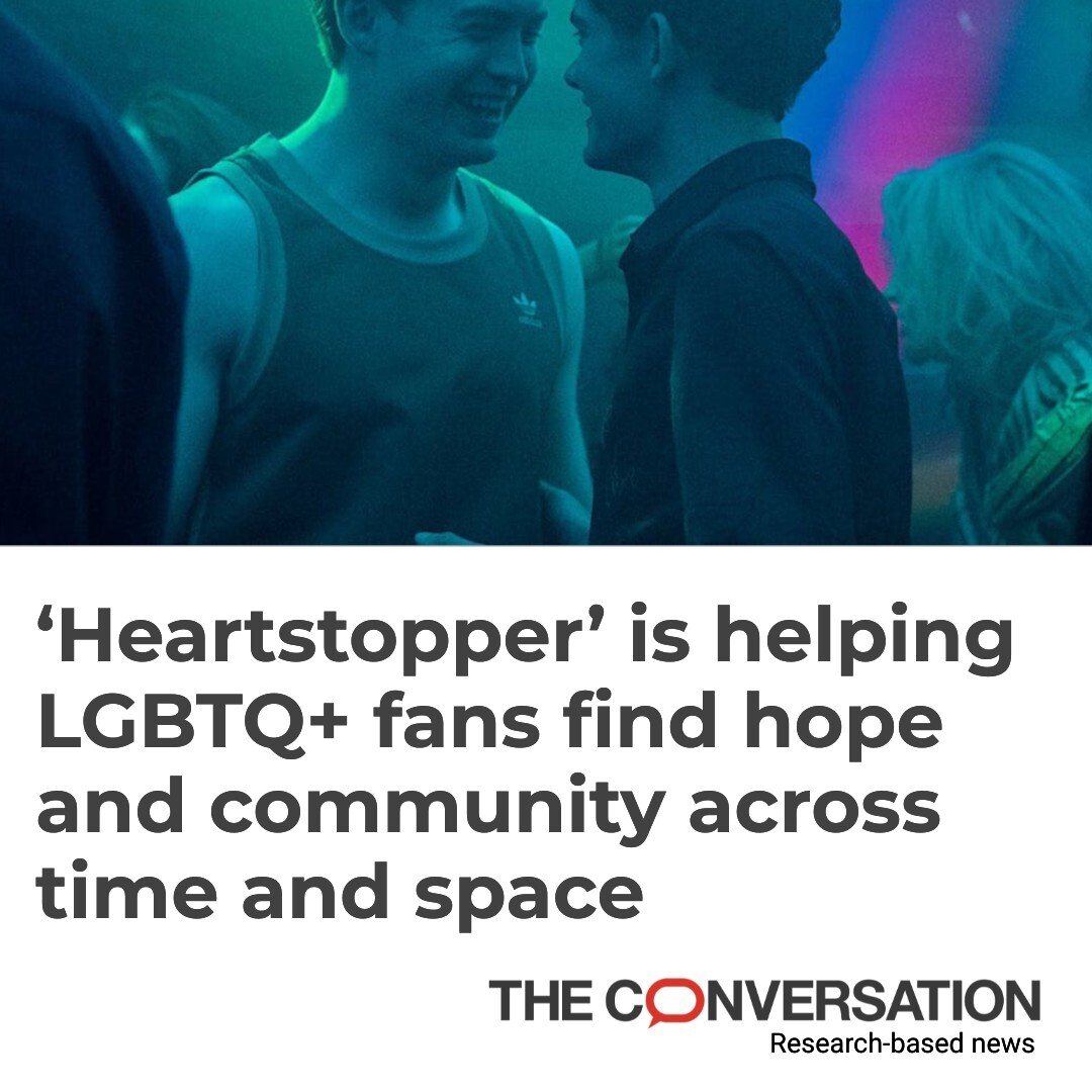 ConversationUS's tweet photo. “Heartstopper” stands out as a new series centering queer joy instead of trauma.

New research shows how “#Heartstopper” is helping LGBTQ+ fans imagine brighter futures while building real-world connections. https://t.co/HM2srsMqY9 https://t.co/JIGYb55n2Z