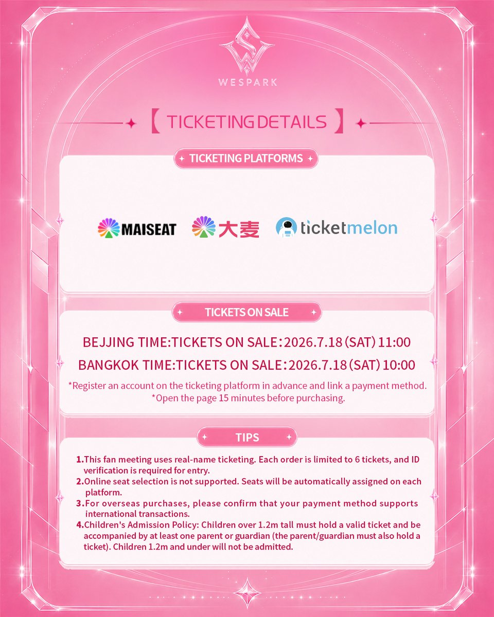 TheDNDth's tweet photo. MENG ZIYI (Zoey Meng) @mengziyi_  WeSpark Exclusive Overseas Fan Meeting in Bangkok on August 9 – See You There! 🍋

「Lemon Tree」

Distance is no longer an obstacle, and language is no longer a barrier.
Meeting in person is the truest expression of love.

See you in Bangkok. 💗

📅 August 9, 2026
📍 Phenix Grand Ballroom, Bangkok, Thailand

🎫 Tickets on sale:
July 18 (Sat) · 11:00 AM (Beijing time) · 10:00 AM (Bangkok time)

🛒 Platforms:
China: Damai
Overseas: Maiseat / Ticketmelon

Stay tuned for more surprises — follow @WeSpark_official for the latest updates.

Final interpretation rights belong to the organizer. Ticket info subject to official announcements.

#WeSparkFanMeeting #mengziyi #MengZiyiAugustBangkokFanMeeting