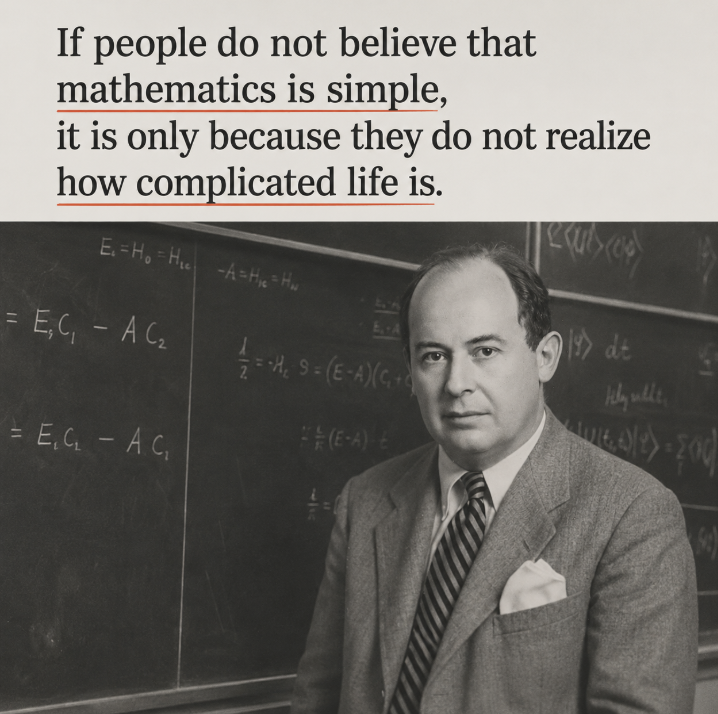 Math_files's tweet photo. John von Neumann about math and life https://t.co/Az7IgcykX6