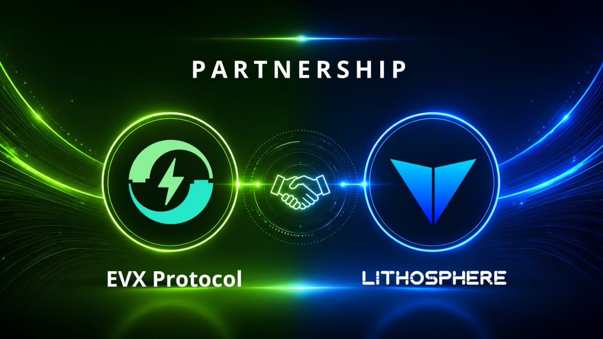 LITHOFoundation's tweet photo. 🌐 Partnership Announcement: #Lithosphere x @EVXDepin ⚡️🚗

We're excited to announce our partnership with #EVXProtocol, an innovative DePIN project connecting EV charging infrastructure with peer-to-peer electric vehicle sharing to power the future of #decentralized mobility. 🌍🔋
EVX Protocol enables individuals and businesses to participate in a community-driven ecosystem by operating EV charging stations, sharing electric vehicles, or offering them for rent. Creating new opportunities to contribute, earn, and accelerate sustainable transportation.

As the execution layer for autonomous #AI onchain, Lithosphere provides the intelligent infrastructure that powers AI-native smart contracts, cross-chain coordination, programmable identity, and autonomous agent systems for the next generation of #Web4 applications.

🤝 Together, Lithosphere x EVX Protocol are driving the future of decentralized infrastructure: where AI, blockchain, and sustainable mobility converge to build smarter, more connected ecosystems. ⚙️🌐
