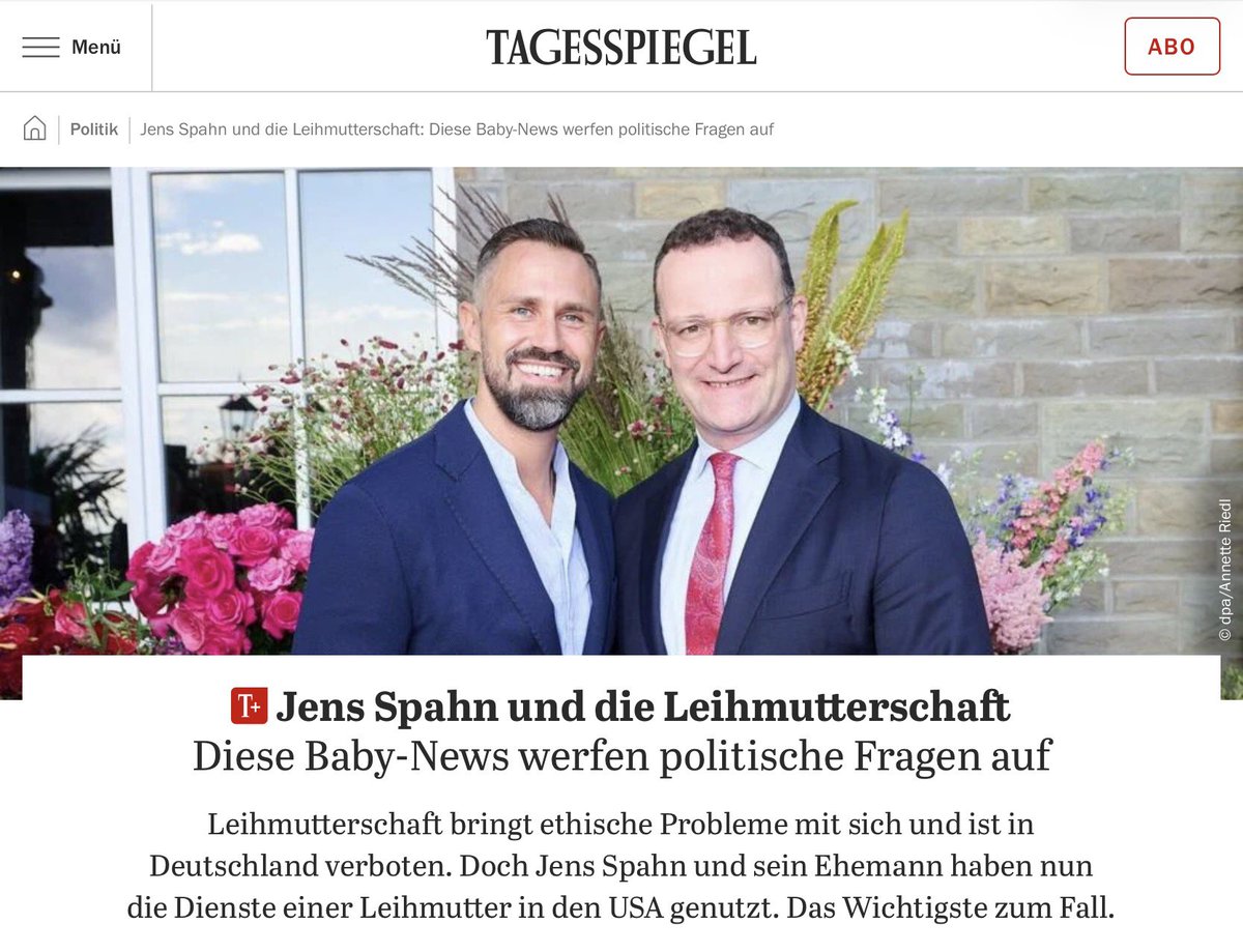 NurderK's tweet photo. .@jensspahn setze sich für Leihmutter-Verbot ein, nun nutzt jetzt selbst eine US-Leihmutter, um Vater zu werden. Gesetze für das Volk, Umgehung für diejenigen, die es sich leisten können. Regeln gelten offenbar nur für Bürger*innen, nicht für die politische Klasse.

Mal wieder! https://t.co/ePyDNNdpYC