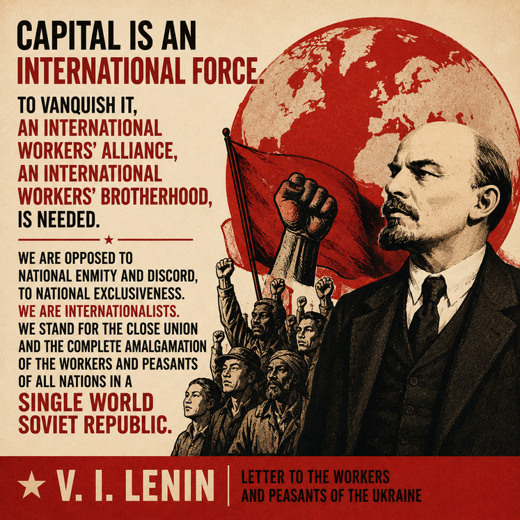 pycpim's tweet photo. Capital is an international force. To overcome it requires international workers' solidarity not division based on nationality.
The struggle for justice is strongest when workers unite across borders in common cause." - V.I. Lenin
#Lenin #WorkersUnity #Socialism #Marxism https://t.co/1jcsi2YCkh
