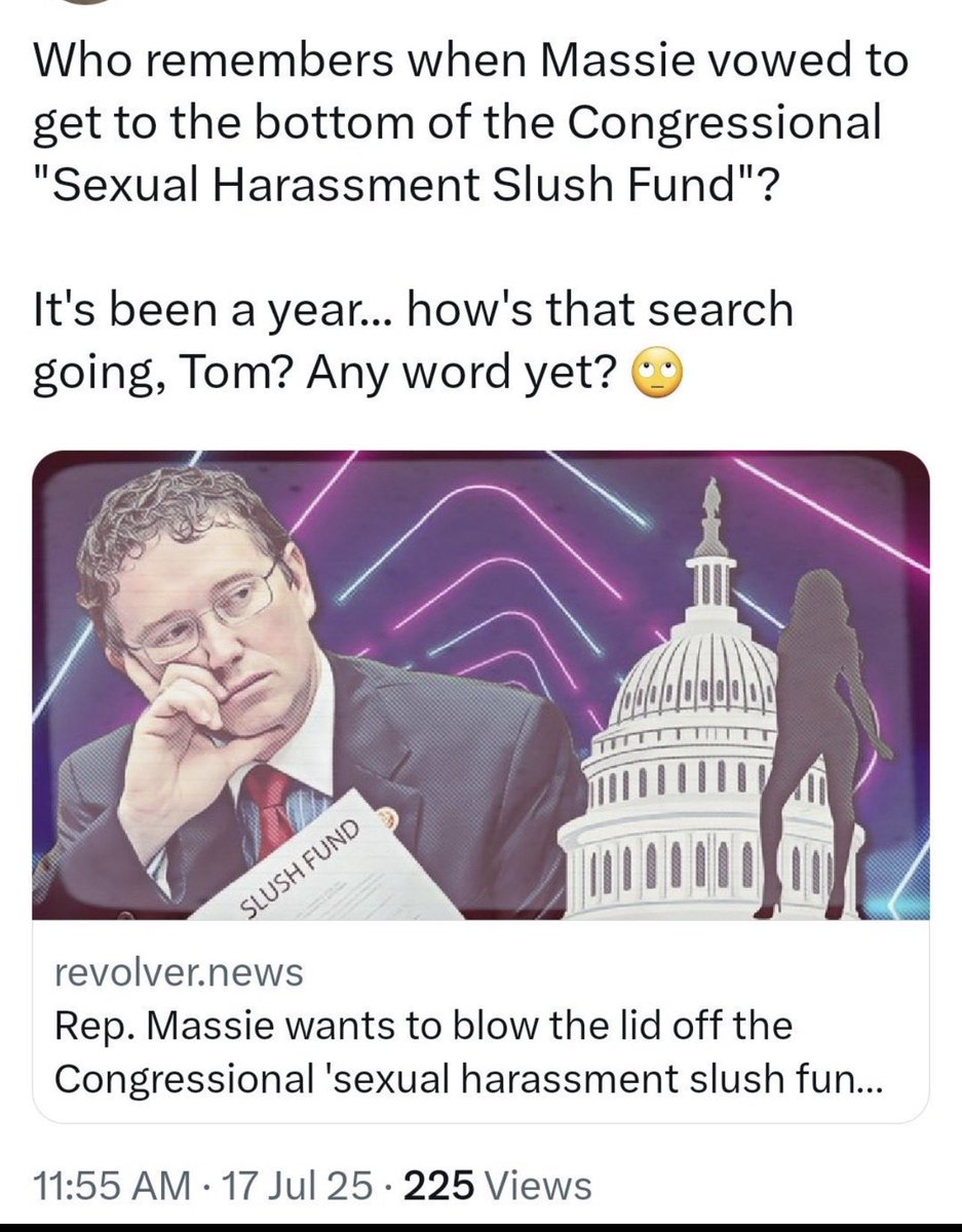 suz34175's tweet photo. @RepThomasMassie @Patriot_41042 @RepRoKhanna @MSNOWNews What about the slush fund ??? https://t.co/sUC68yMHGH