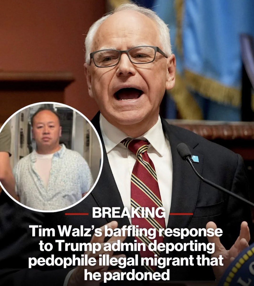 emmanuelmacann's tweet photo. @Tim_Walz "Did that make us any safer? Did that make the children that are left behind any more stable,”  Walz

Yes you fucking idiot. Deporting the illegal made other children safer. Fcukin moron. https://t.co/Rzzmk3rXFM