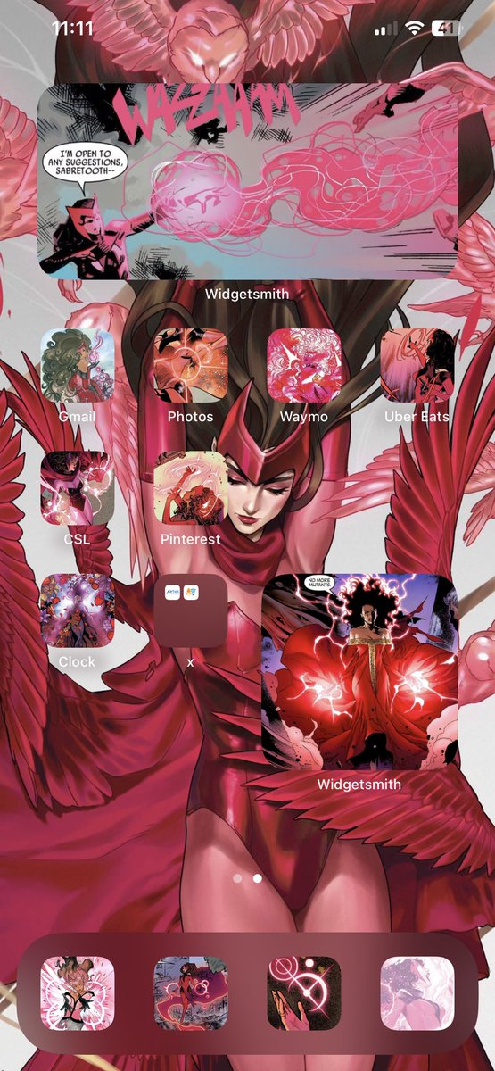 ScarlettVision_'s tweet photo. Scarlet Witch home screen refresh 💗✨

 #ScarletWitch #WandaMaximoff #PeachMomoko #IPhone #Homescreen #Aesthetic #Shortcuts https://t.co/XvETlMpOaq