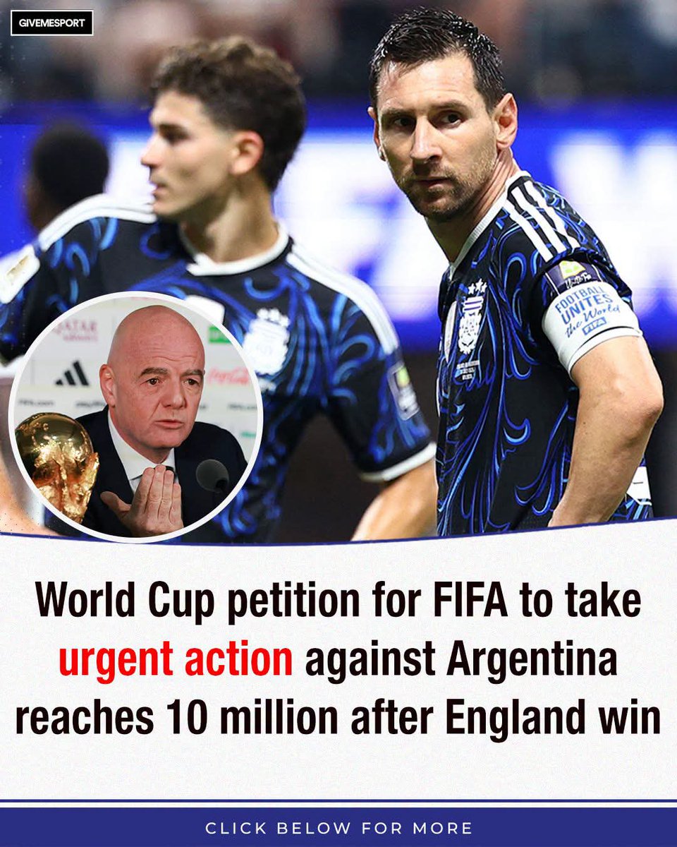VictoryVally's tweet photo. FIFA is under SERIOUS pressure to do something, what do some people hate Messi? 😳 🚨

Read more 👇 https://t.co/OMfc6TGoRf