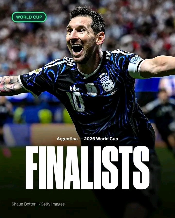 Fmconnect_tv's tweet photo. 🚨 Lionel Messi delivers again. 🐐🇦🇷
At 39, Messi inspired Argentina past England with two assists, sending La Albiceleste into back-to-back FIFA World Cup finals. They'll defend their crown against Spain on Sunday. 🌍🏆
#FIFA #WorldCup2026 #Argentina #Messi https://t.co/PDbJ99aEpq