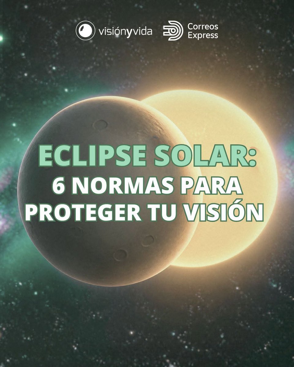 A_VisionYvida's tweet photo. El 12 de agosto seremos testigos de un eclipse solar visible en España 🌑✨
Un fenómeno único… pero también un momento en el que la salud visual está en juego.
⬇️ https://t.co/dKXmilKB0F