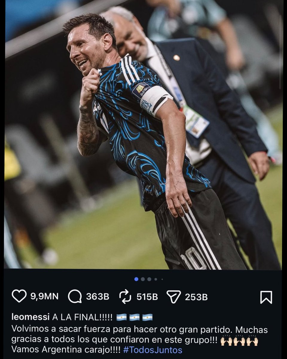 bpthaber's tweet photo. Lionel Messi, Dünya Kupası finali paylaşımında 2022’de finale yükselirken kullandığı metnin aynısını kullandı. https://t.co/Ef922GUCBX