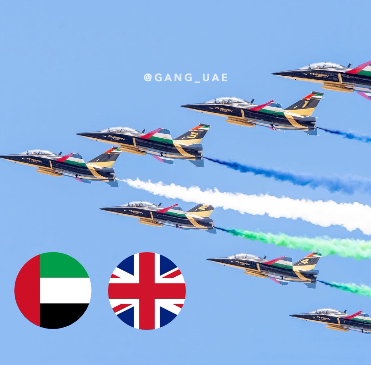 gang_uae's tweet photo. 🔴🔴🔴 عــــــــاجــــــــل :

الإمارات تحلق في سماء بريطانيا لإبهار الجماهير ..

• فريق #فرسان_الإمارات 🇦🇪 تصل إلى #المملكة_المتحدة 🇬🇧 للمشاركة في معرض فارنبورو الدولي للطيران أكبر معرض طيران ودفاع عسكري في العالم لتقديم عروض جوية 🛩

( يبدأ خلال الفترة من 20 إلى 24 يوليو ) https://t.co/lbmE2MjAOp