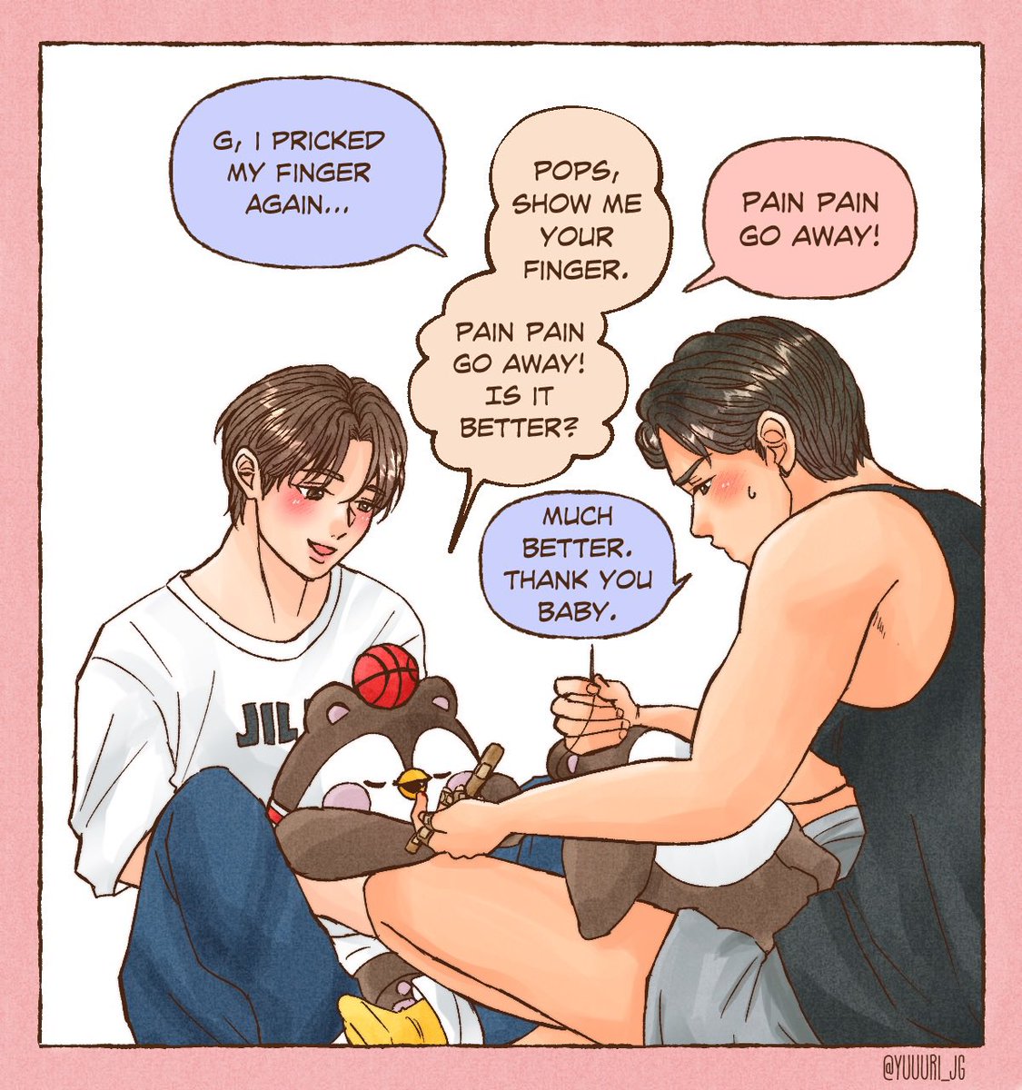 yuuuri_JG's tweet photo. 🐧: Was this a good idea to handcraft the Guinzly dolls?
🐻: *pricked all his fingers*
🐥: *pricked his right flipper although he is right-handed*

#JossGawin #GUINZLY #จอสกวิน https://t.co/dYGzr62TzQ