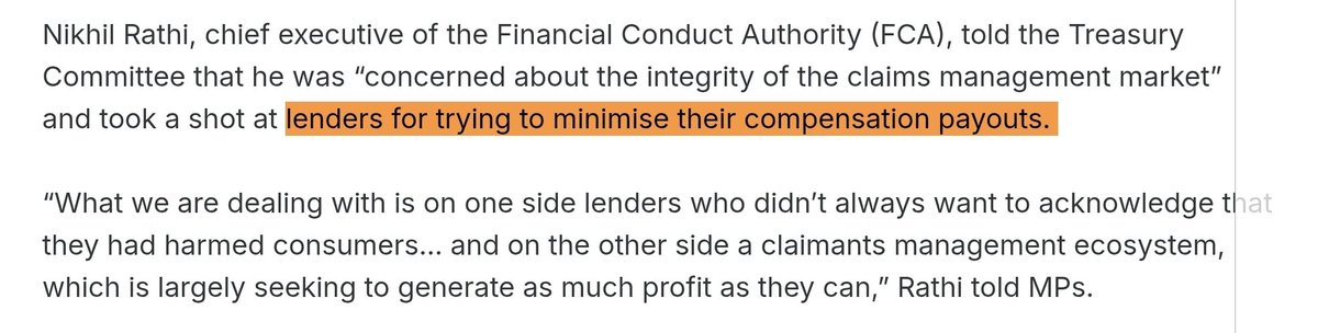 AIMhonesty's tweet photo. $CBG - @TheFCAboss states the obvious taking aim at motor finance lenders &amp; claims firms. Despite all the industry knowing Close Brothers provisioning should be materially higher the FCA does zero. Classic Extend &amp; Pretend of their liabilities. 1/2 https://t.co/KpR27hciRn