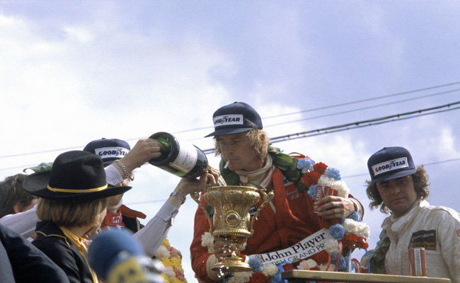 MsportXtra's tweet photo. #F1 #OnThisDay, July 16th 1977. From pole position, James Hunt in the @McLarenF1 won the #BritishGP , held at @SilverstoneUK . Niki Lauda (@ScuderiaFerrari ) finished 2nd, just ahead of Gunnar Nilsson (Lotus), who took 3rd. https://t.co/MQO1frLUFZ #MsportXtra https://t.co/EOdFUds2lp
