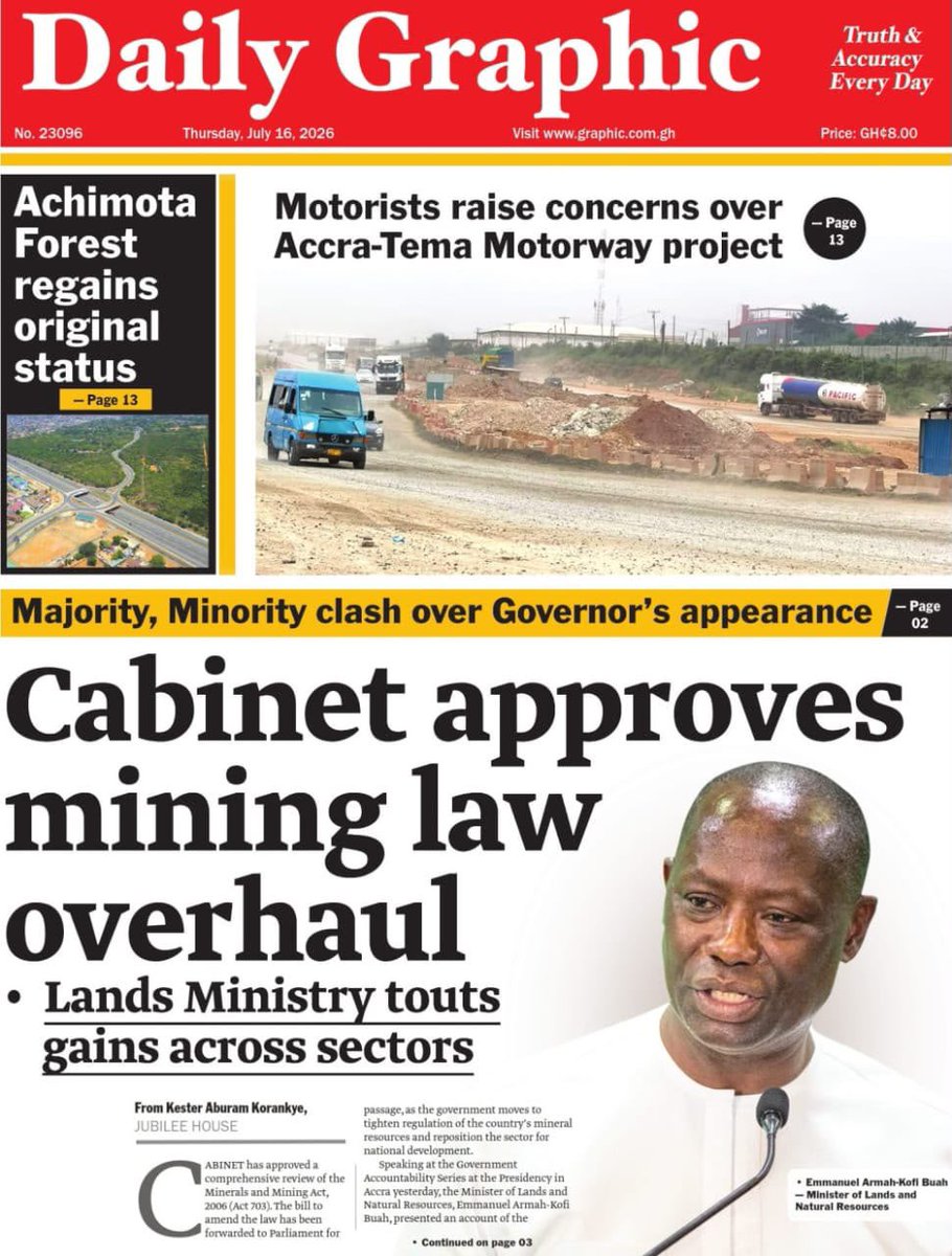ArmahKofiBuah's tweet photo. The Reset Agenda is steadily on course!
#AccountabilitySeries #ResponsibleMining #GreenGhana #LandsMinistry https://t.co/6Z0ZYeY5U6